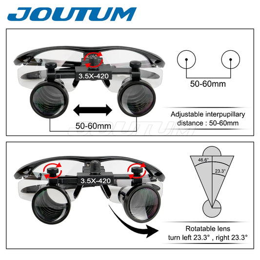 JOUTUM Dental Loupe with LED Headlight - MedEssentials Co.