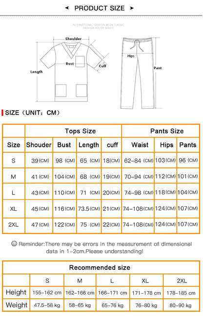 VIAOLI Unisex Medical Scrub Set – V-Neck Two-Piece Uniform (S–XXL) - MedEssentials Co.