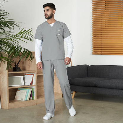 VIAOLI Unisex Medical Scrub Set – V-Neck Two-Piece Uniform (S–XXL) - MedEssentials Co.
