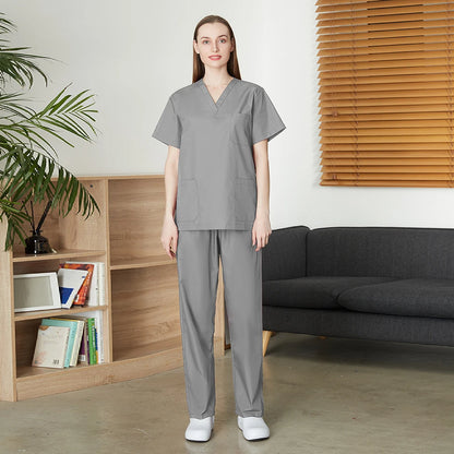 VIAOLI Unisex Medical Scrub Set – V-Neck Two-Piece Uniform (S–XXL) - MedEssentials Co.