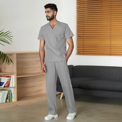 VIAOLI Unisex Medical Scrub Set – V-Neck Two-Piece Uniform (S–XXL) - MedEssentials Co.