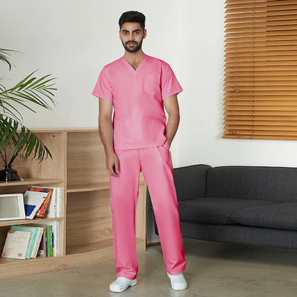 VIAOLI Unisex Medical Scrub Set – V-Neck Two-Piece Uniform (S–XXL) - MedEssentials Co.