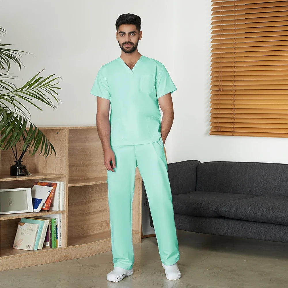 VIAOLI Unisex Medical Scrub Set – V-Neck Two-Piece Uniform (S–XXL) - MedEssentials Co.
