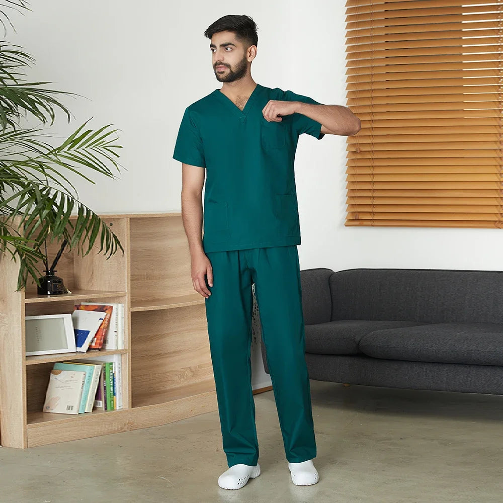 VIAOLI Unisex Medical Scrub Set – V-Neck Two-Piece Uniform (S–XXL) - MedEssentials Co.