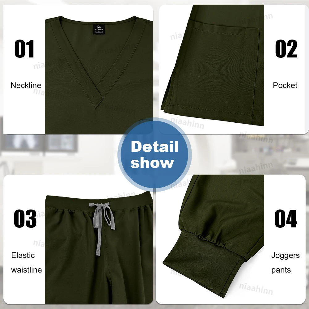 NiaaHinn Unisex Medical Scrub Sets – Multicolour (S–XXL) - MedEssentials Co.