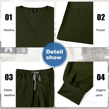NiaaHinn Unisex Medical Scrub Sets – Multicolour (S–XXL) - MedEssentials Co.