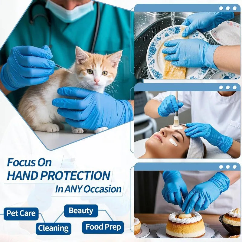 Blue Nitrile Disposable Gloves – Latex Free | S–XL