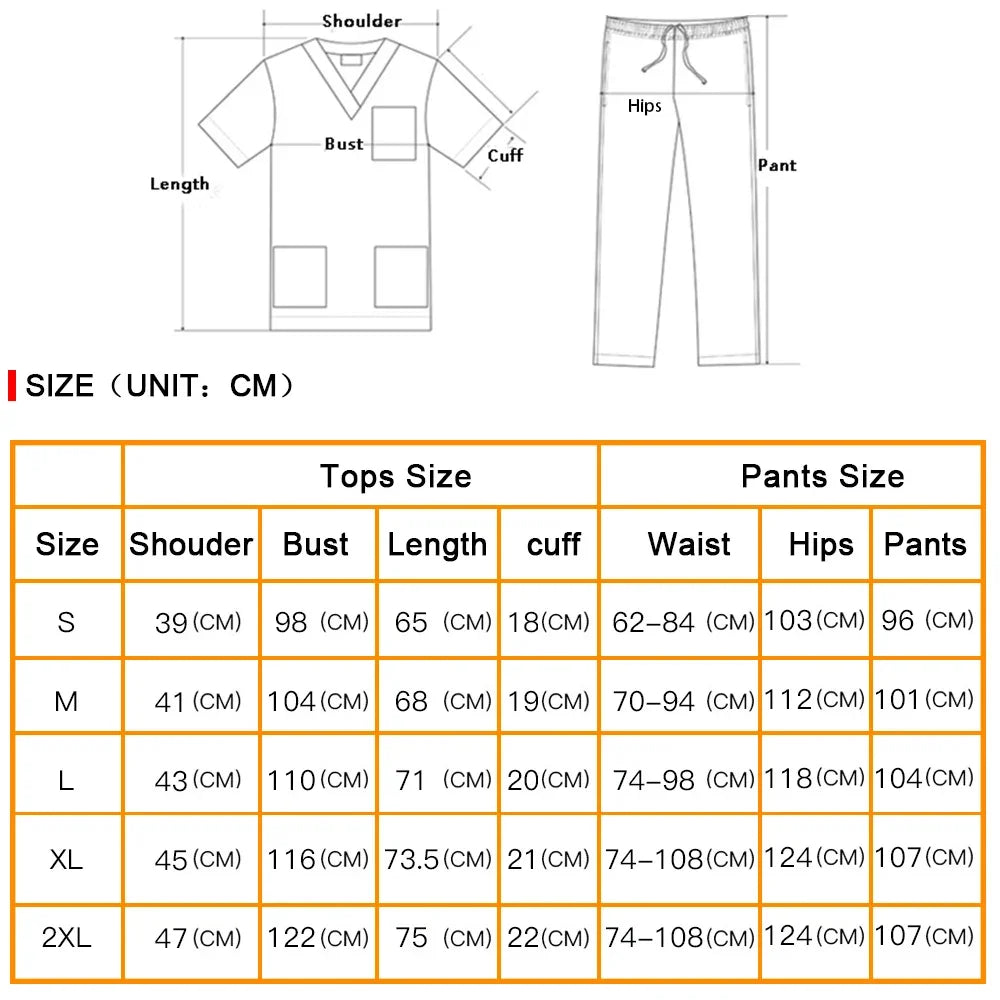 VIAOLI Unisex Medical Scrub Set – V-Neck Two-Piece Uniform (S–XXL) - MedEssentials Co.