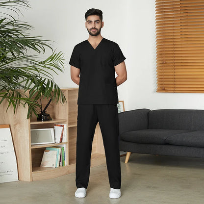 VIAOLI Unisex Medical Scrub Set – V-Neck Two-Piece Uniform (S–XXL) - MedEssentials Co.