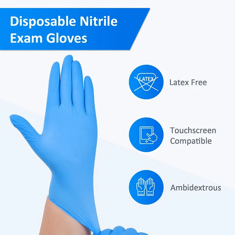 Blue Nitrile Disposable Gloves – Latex Free | S–XL