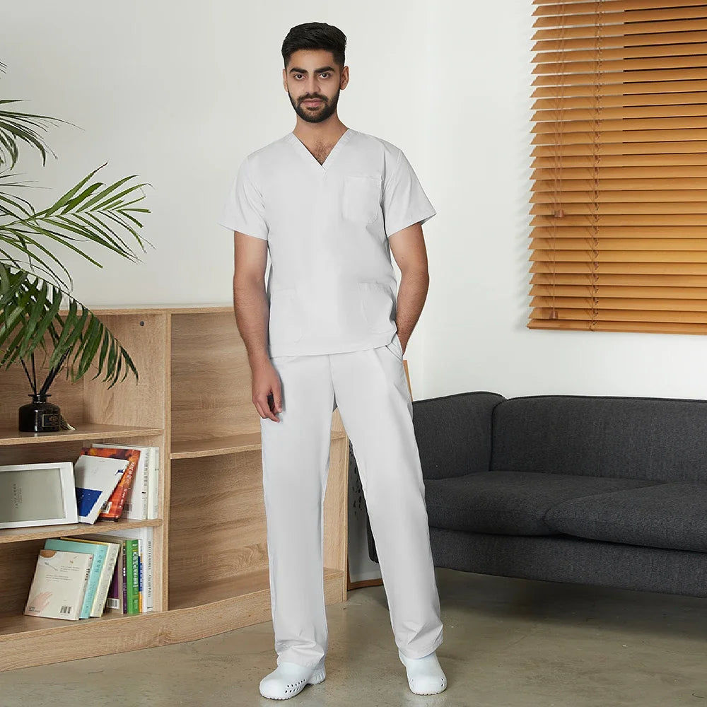 VIAOLI Unisex Medical Scrub Set – V-Neck Two-Piece Uniform (S–XXL) - MedEssentials Co.