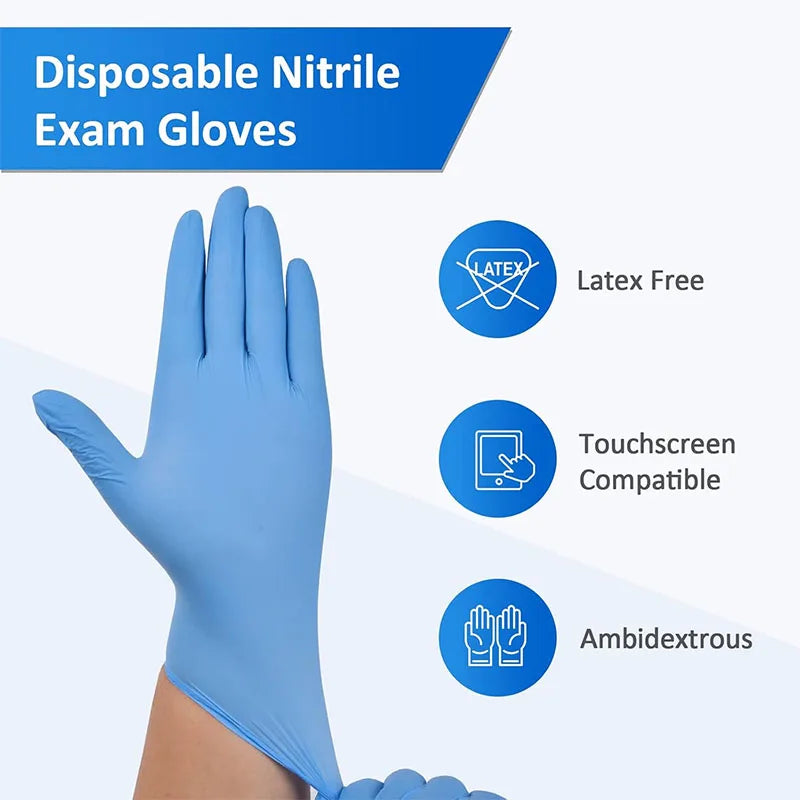 Blue Nitrile Disposable Gloves – Latex Free | S–XL