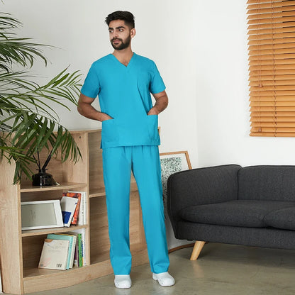 VIAOLI Unisex Medical Scrub Set – V-Neck Two-Piece Uniform (S–XXL) - MedEssentials Co.